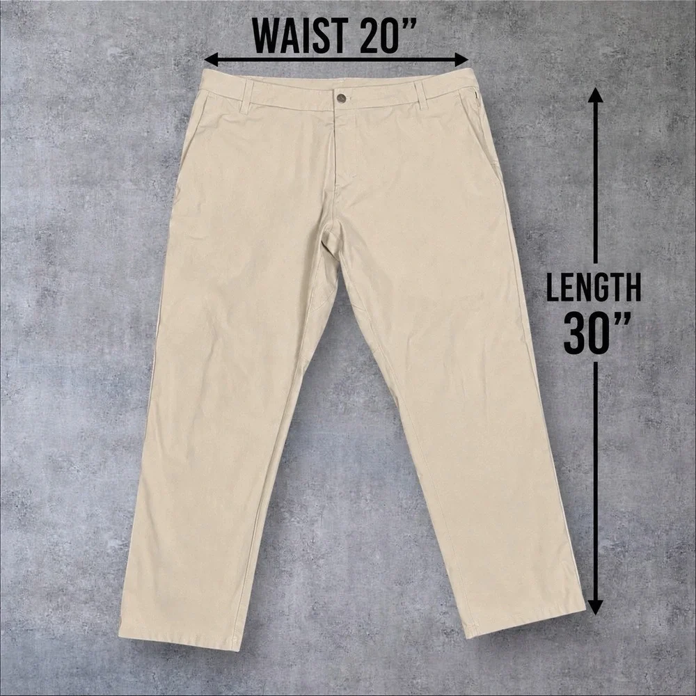 Lululemon ABC Beige Trouser Pants Warpstreme Men's 40  Comfort Stretch Khaki